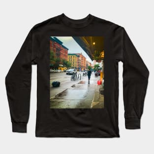 Upper West Side Rainy Day Street Manhattan NYC Long Sleeve T-Shirt